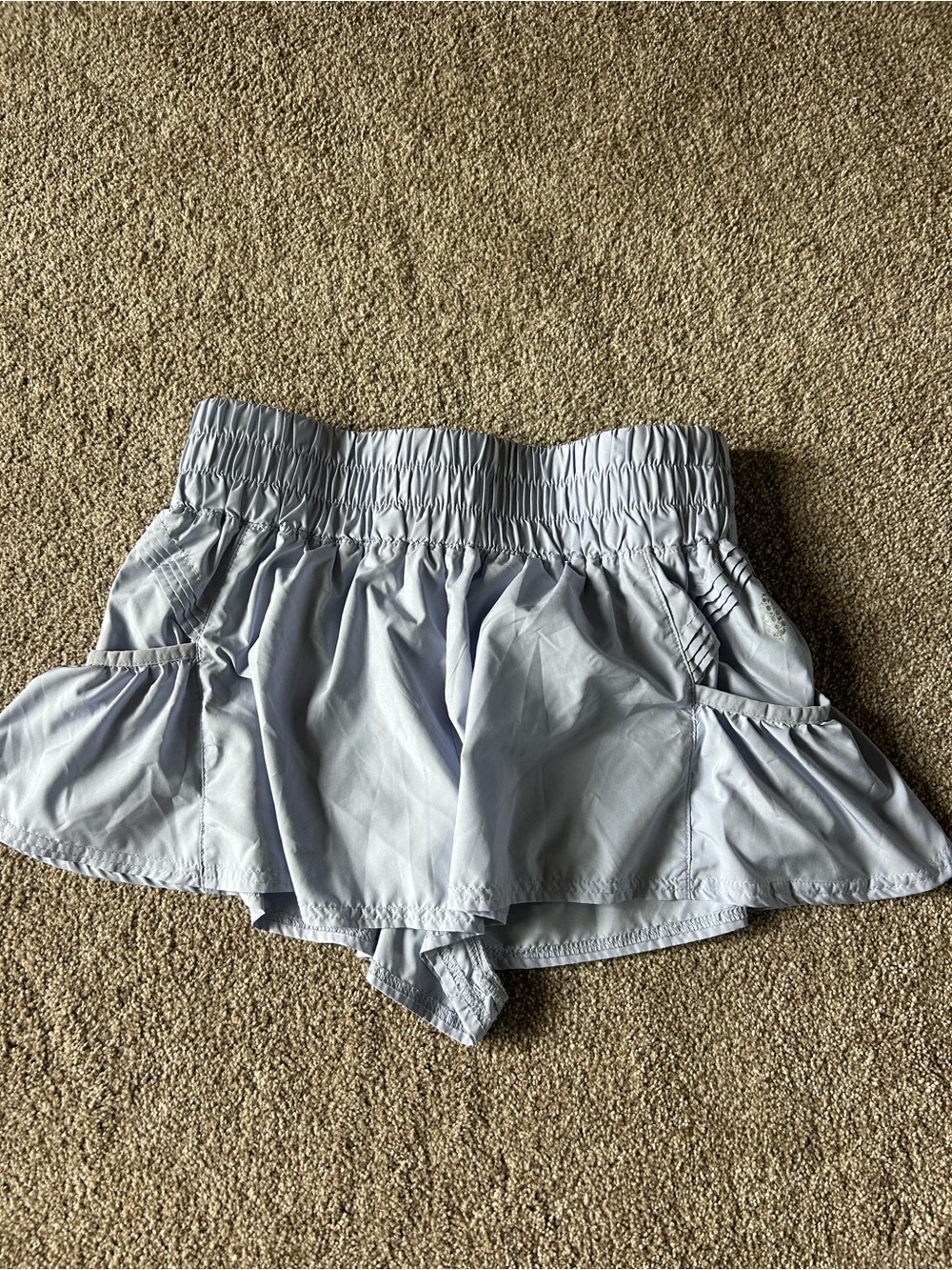 FP Movement by Free People Light Blue Ruffle Athletic Shorts